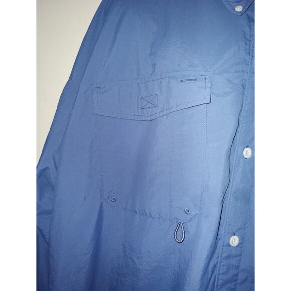 Columbia Men's PFG Fishing Shirt XXL Long Sleeve Omni Shade Buttons Blue - Picture 4 of 10